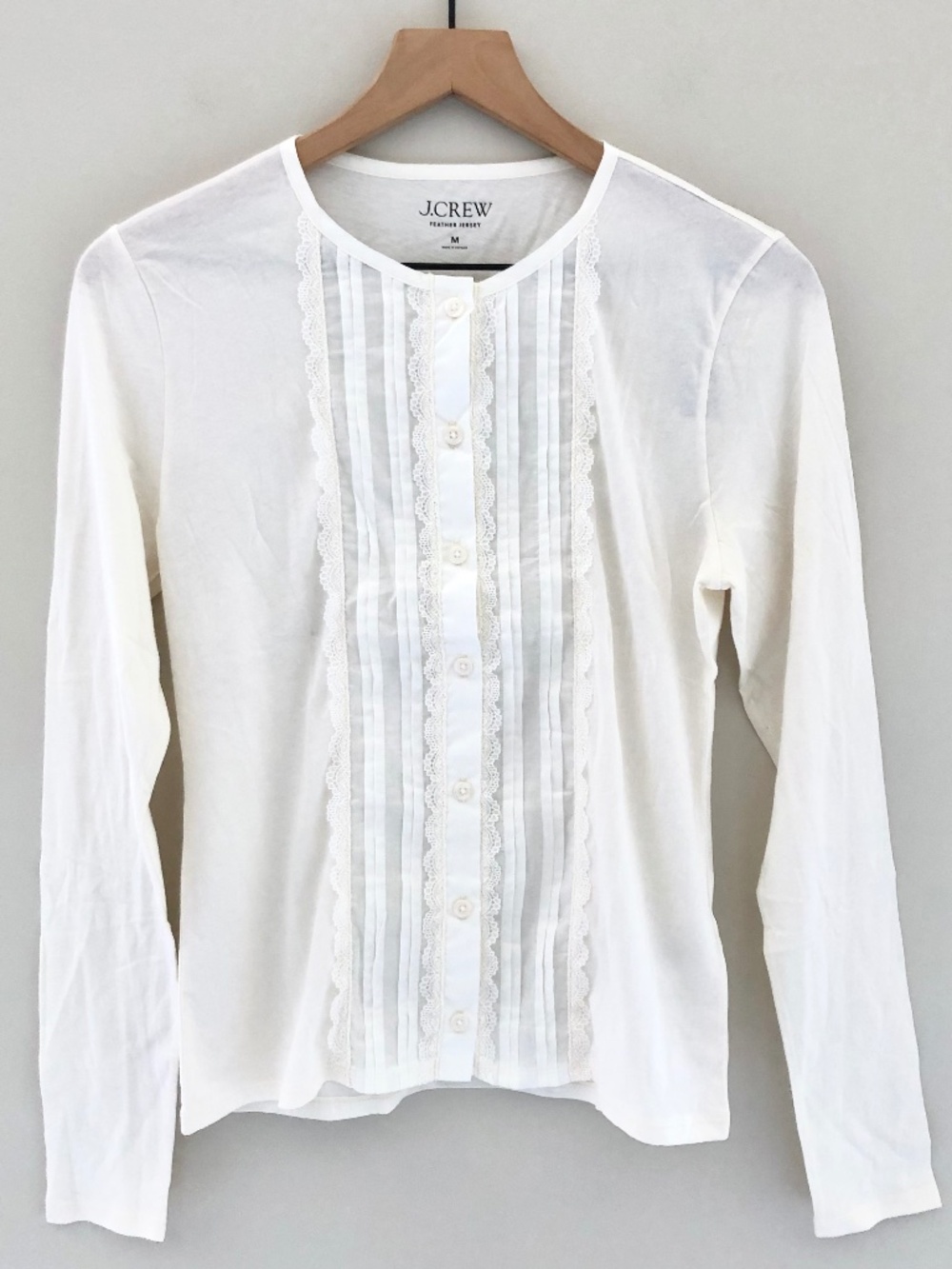 NWT J.Crew Feather Jersey Lace Cardigan Top